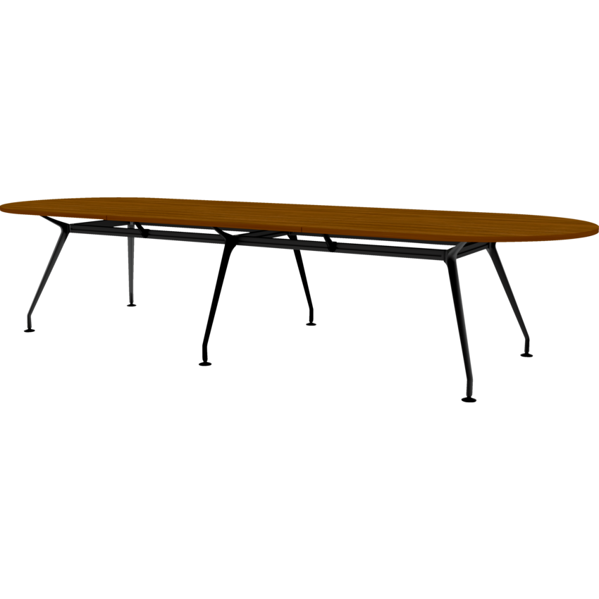 HDL® Innovations Upscale Meeting Table Racetrack 12 people Black Walnut/Black