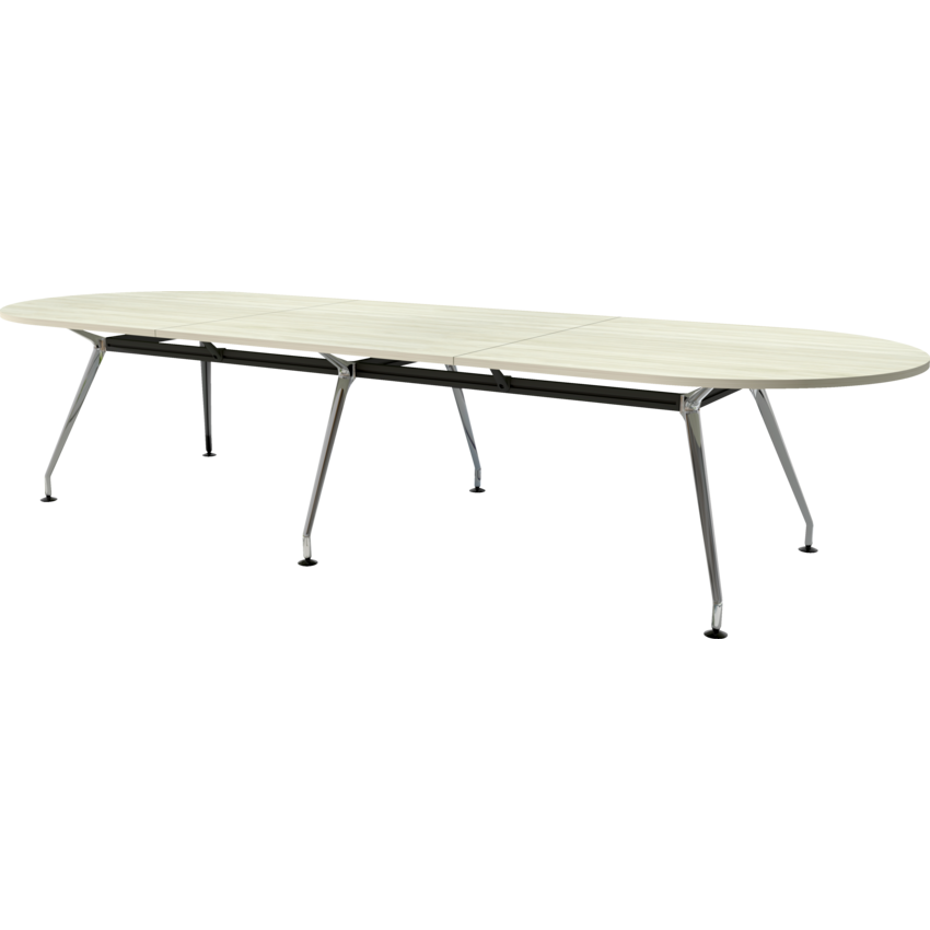 HDL® Innovations Upscale Meeting Table Racetrack 12 people Winter Wood/Chrome