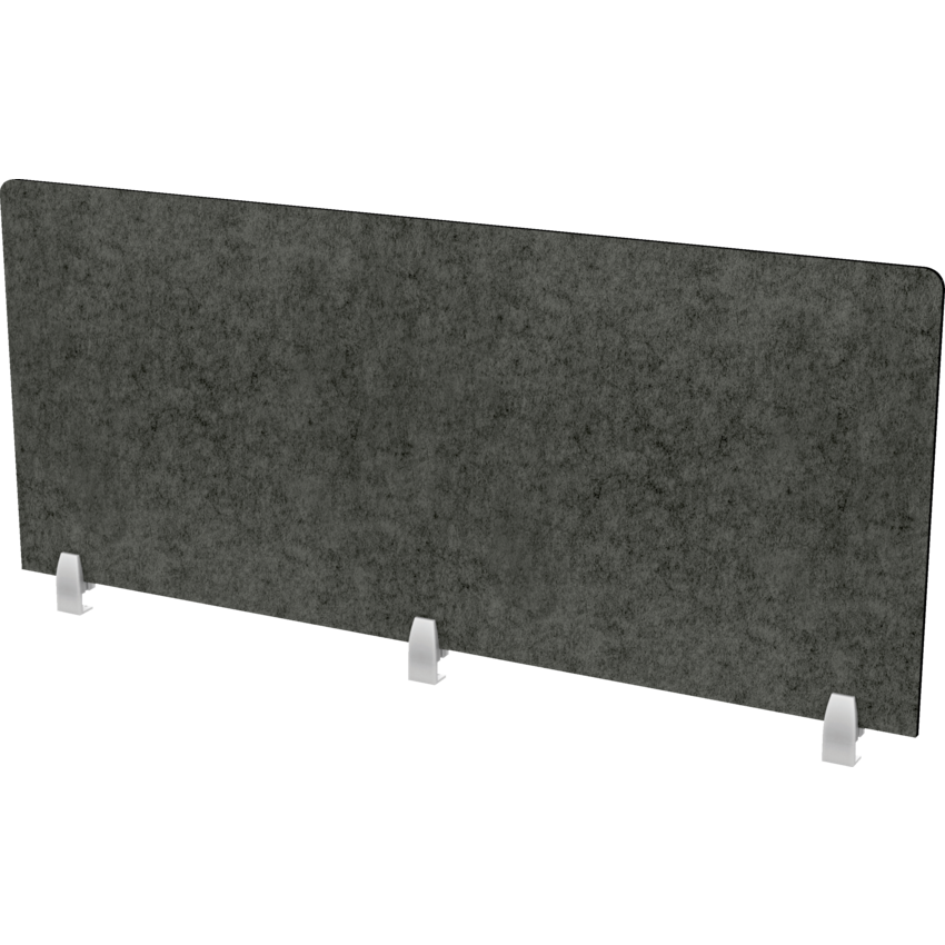 HDL® Innovations Acoustic Panel Edge Mount 25"H x 60"W Charcoal Grey_Silver