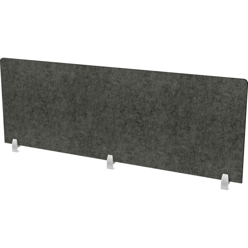 HDL® Innovations Acoustic Panel Edge Mount 25"H x 72"W Charcoal Grey_Silver