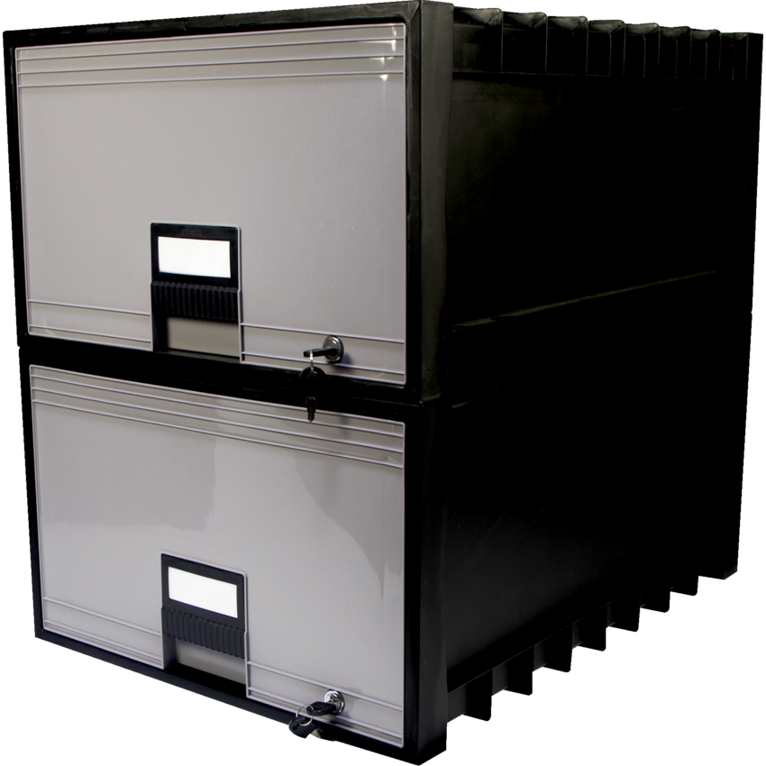 Storex® Storage File Drawer System with Lock Legal Black/Grey