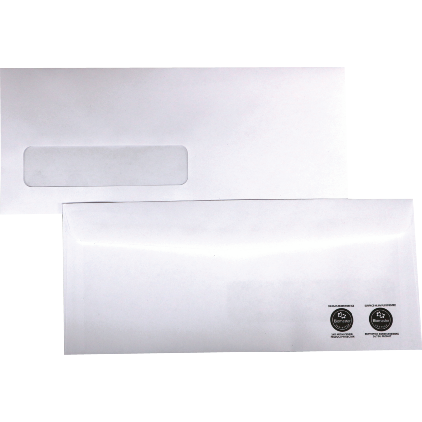 Supremex Antimicrobial Envelopes #10, 4-1/8" x 9-1/2" Window 500/box