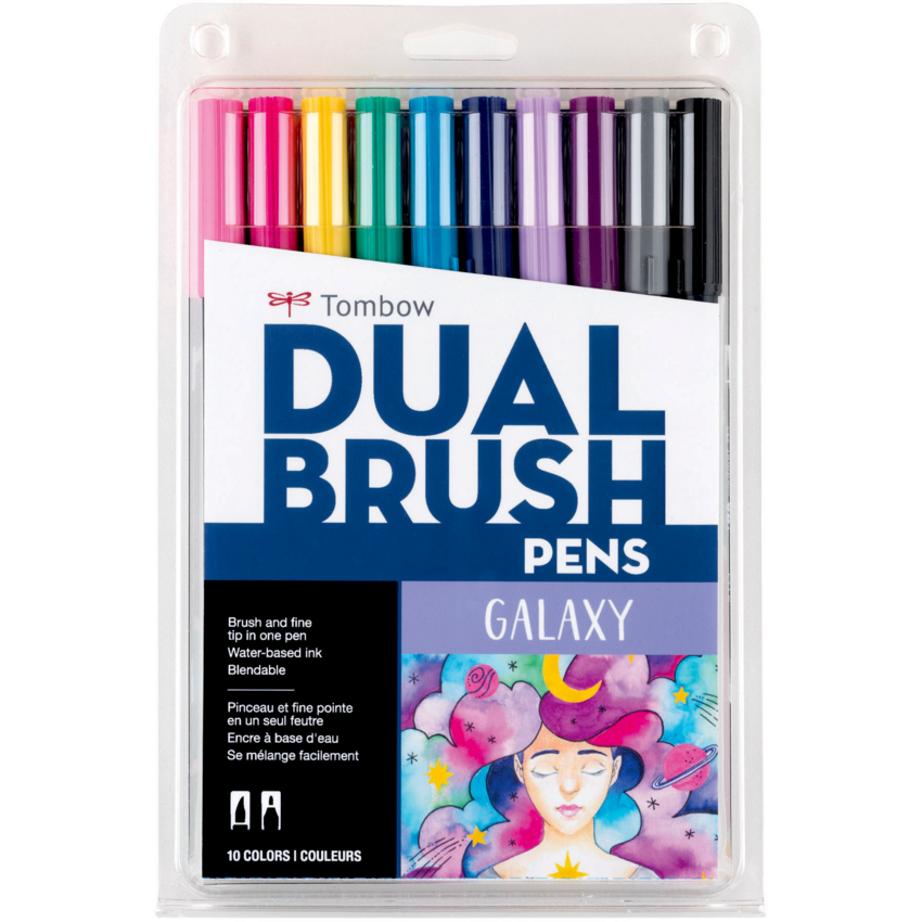 Tombow Dual Brush Pens Assorted Galaxy Colours 10/pkg