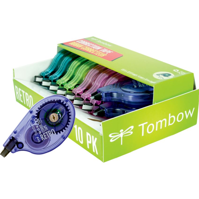 Tombow MONO Retro Correction Tape Assorted Colours 10/box