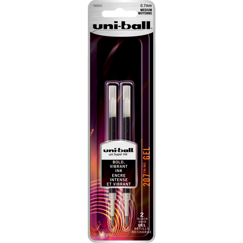 uni-ball® 207™ Retractable Gel Pen Refills 0.7 mm Black 2/pkg