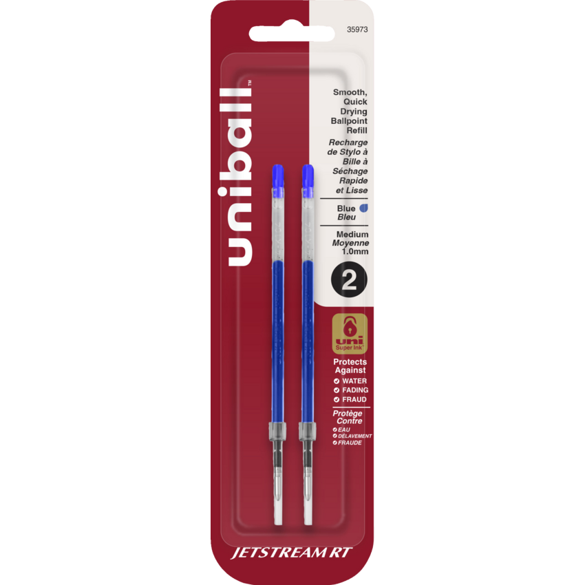 uni-ball® Jetstream™ Retractable Pen Refills Medium Point Blue 2/pkg