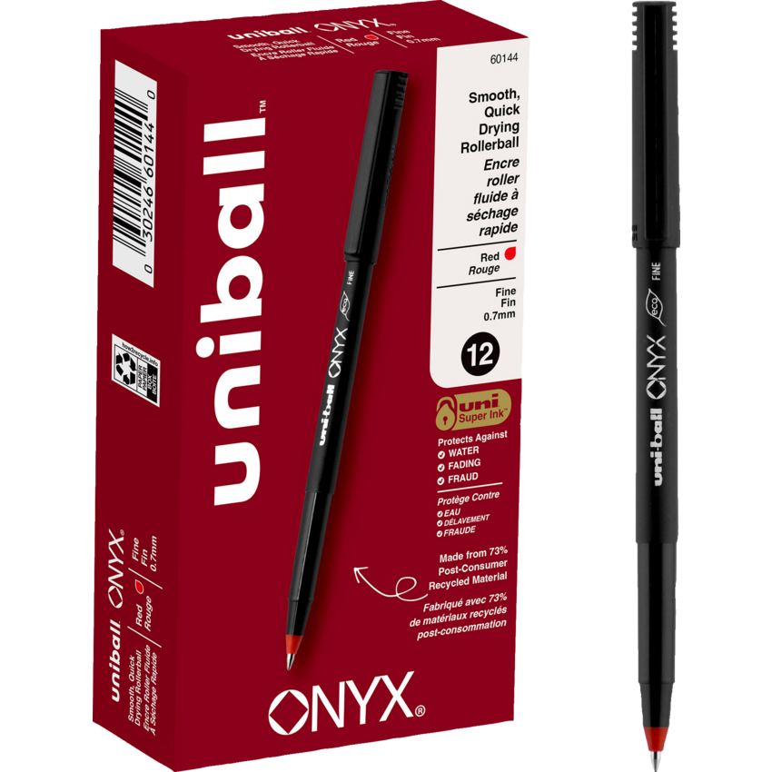 uni-ball® Onyx® Roller Pen 0.7 mm Red 12/box