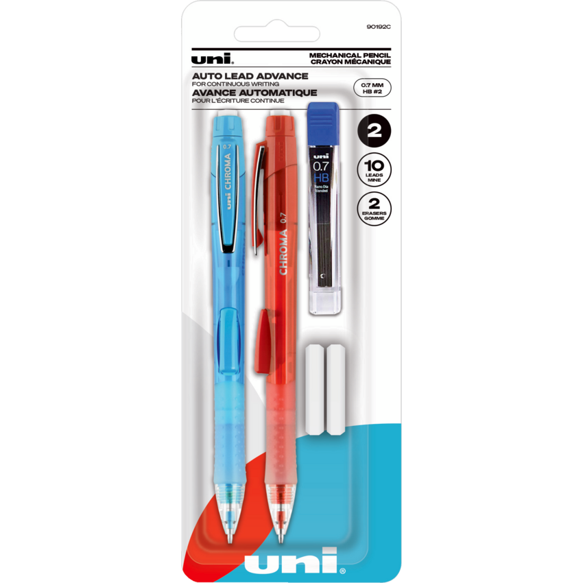 Uni-ball® Chroma Mechanical Pencils 0.7 mm Assorted Barrels 2/pkg