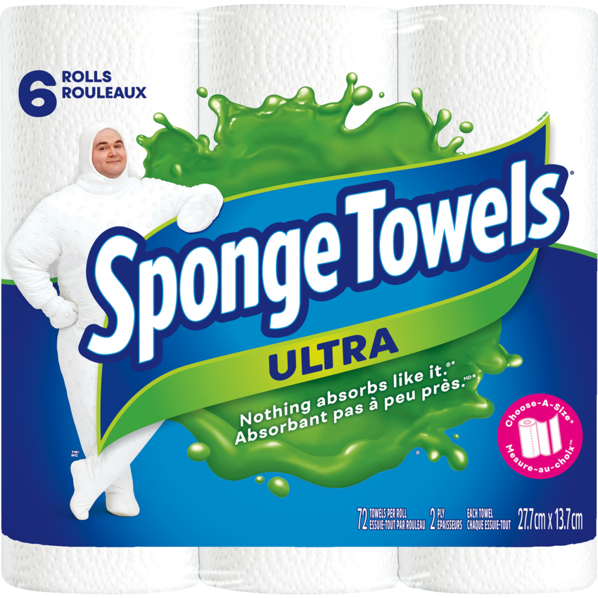 SpongeTowels® Ultra Choose-A-Size® Paper Towels 72 sheets per roll 6 rolls/pkg