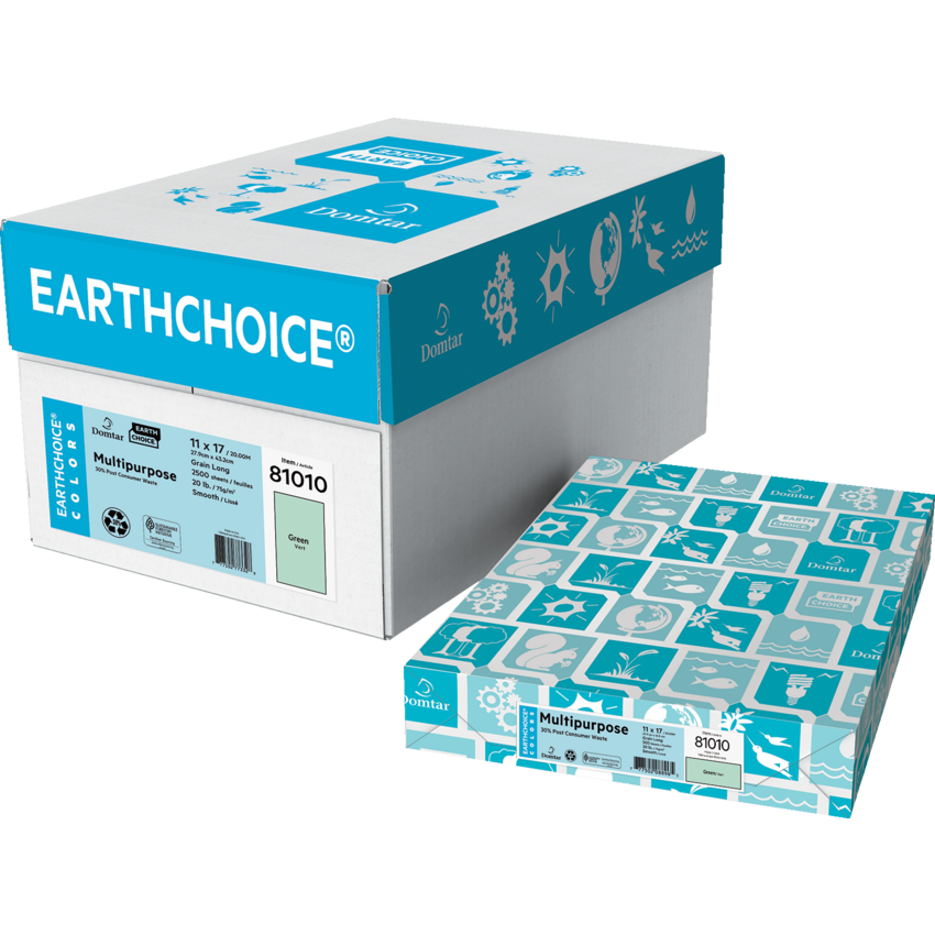 Domtar EarthChoice® Colors MP Coloured Paper 11" x 17" Green 500/pkg