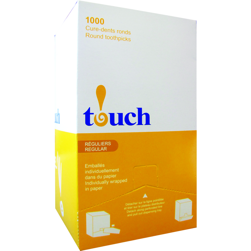 Touch Round Toothpicks Paper Wrapped 1,000/box