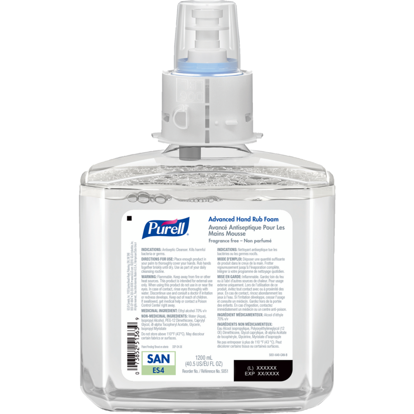 Purell® Advanced Hand Rub Foam Refill ES4 1.2 L 2 bottles/ctn