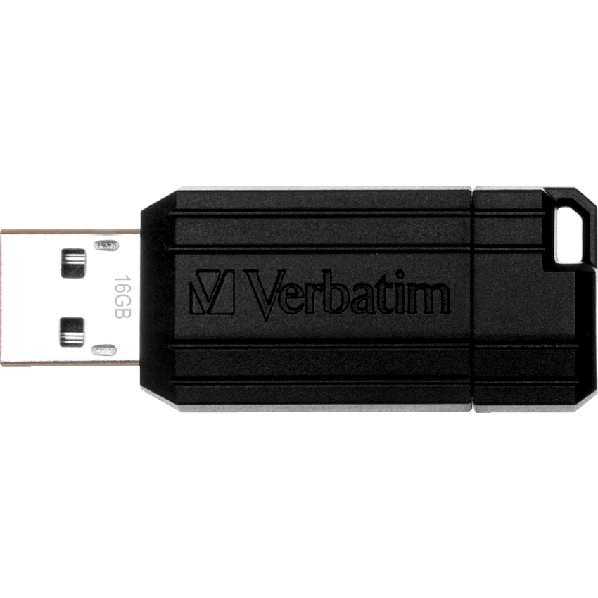 Verbatim® PinStripe USB 2.0 Drive 16 GB Black