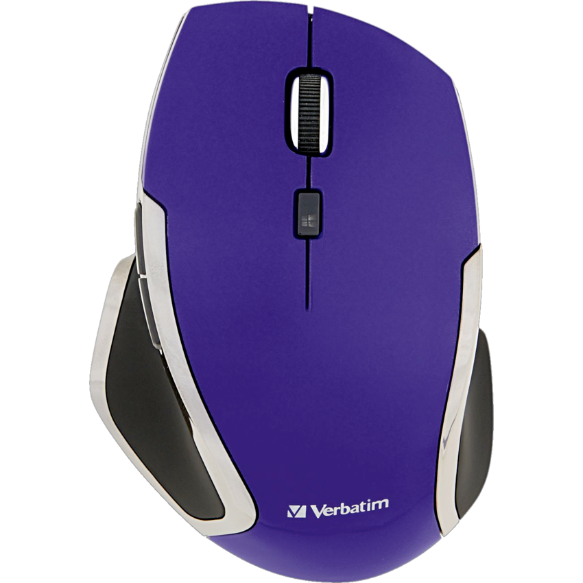 Verbatim® Wireless Notebook 6-Button Deluxe Blue LED Mouse Purple