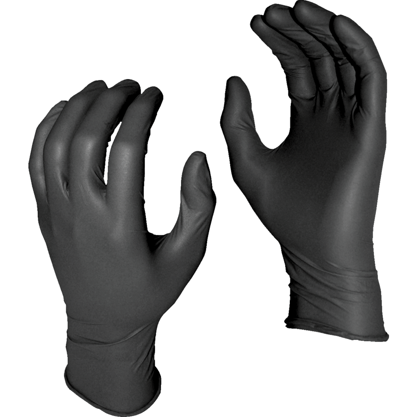 Grease Monkey™ Disposable Gloves Power Free Nitrile 8 mil Large Black 50/box