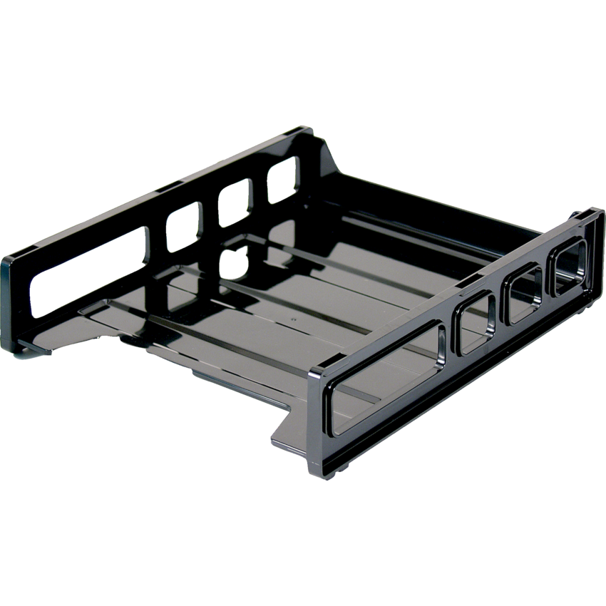 Korr Front-Loading Stacking Trays Letter Black 2/pkg