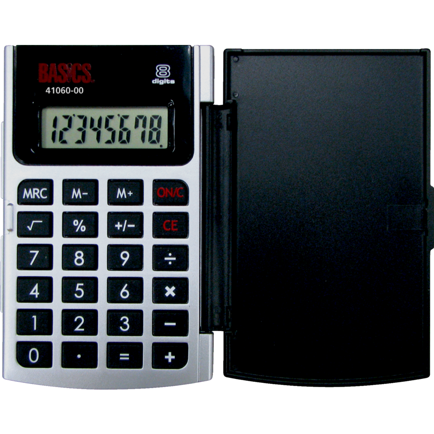 Basics® 8-Digit Hard Case Pocket Calculator