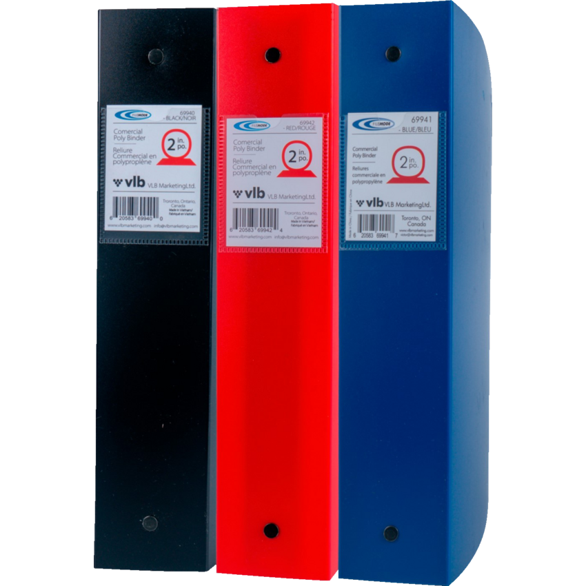 VLB FileMode Poly Round Ring Binder 1" Red