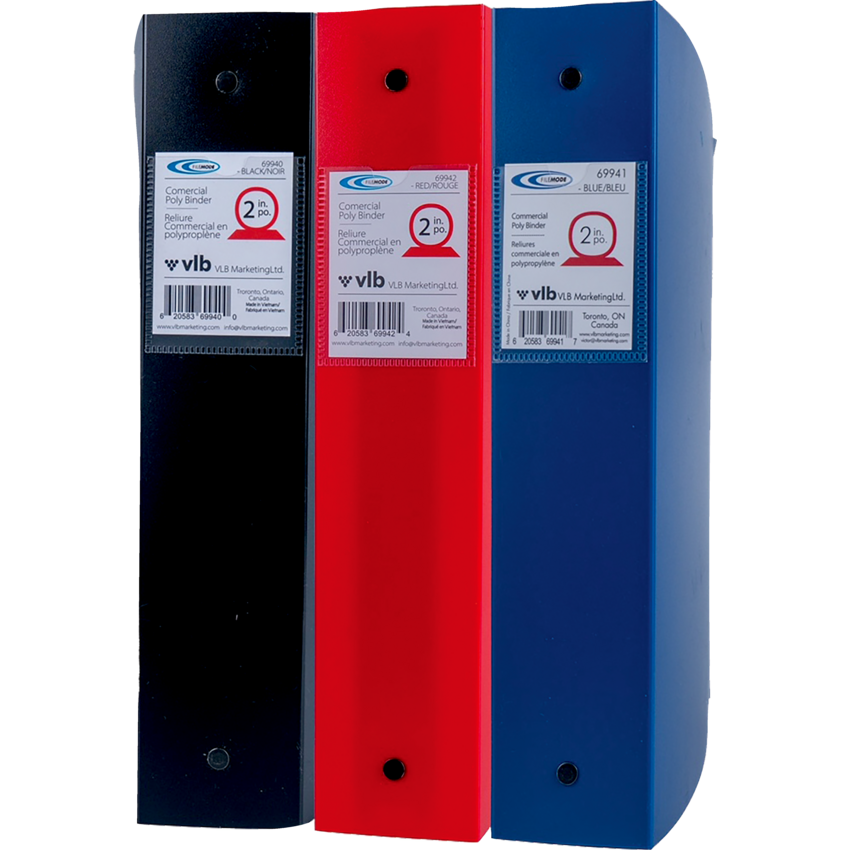 VLB FileMode Poly Round Ring Binder 2" Red