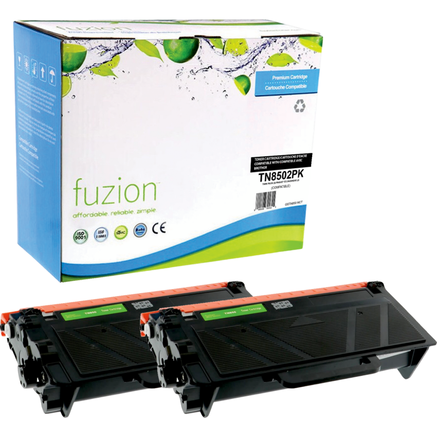 fuzion™ Compatible Laser Cartridges High Yield (Brother OEM# TN8502PK, TN850) Black 2/pkg