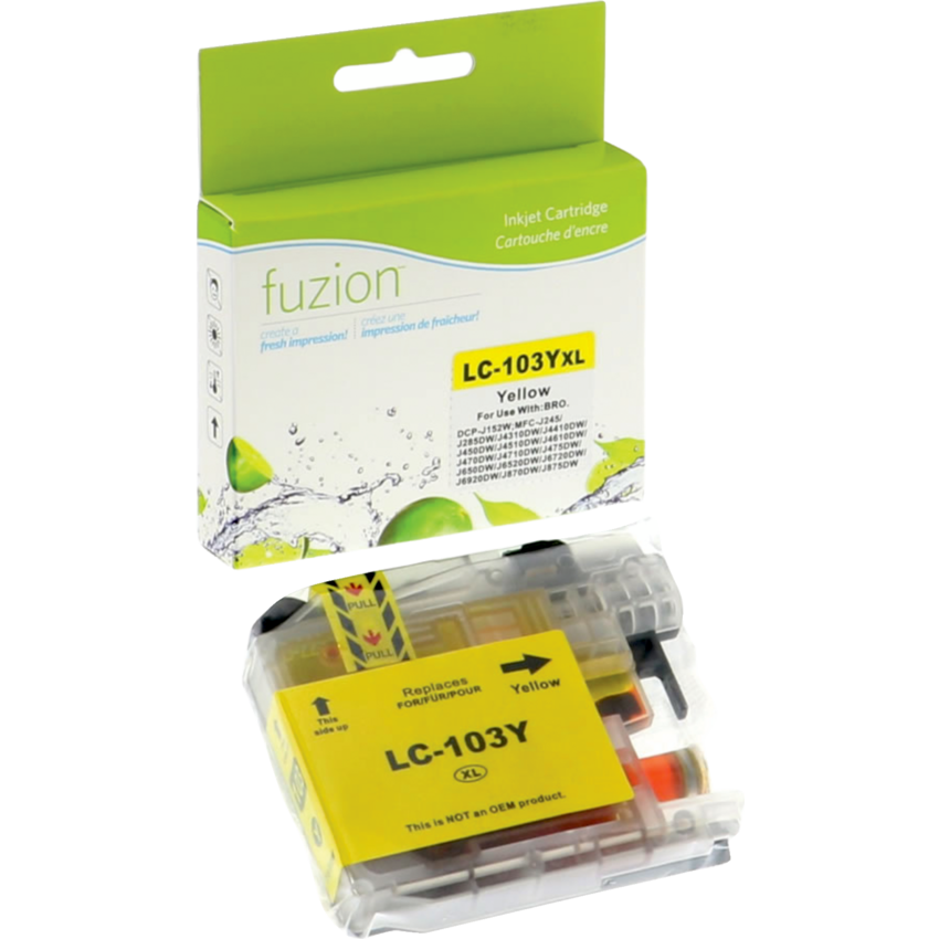fuzion™ Compatible Inkjet Cartridge (Bro LC103C, LC 103 C, LC 103BC) Yellow