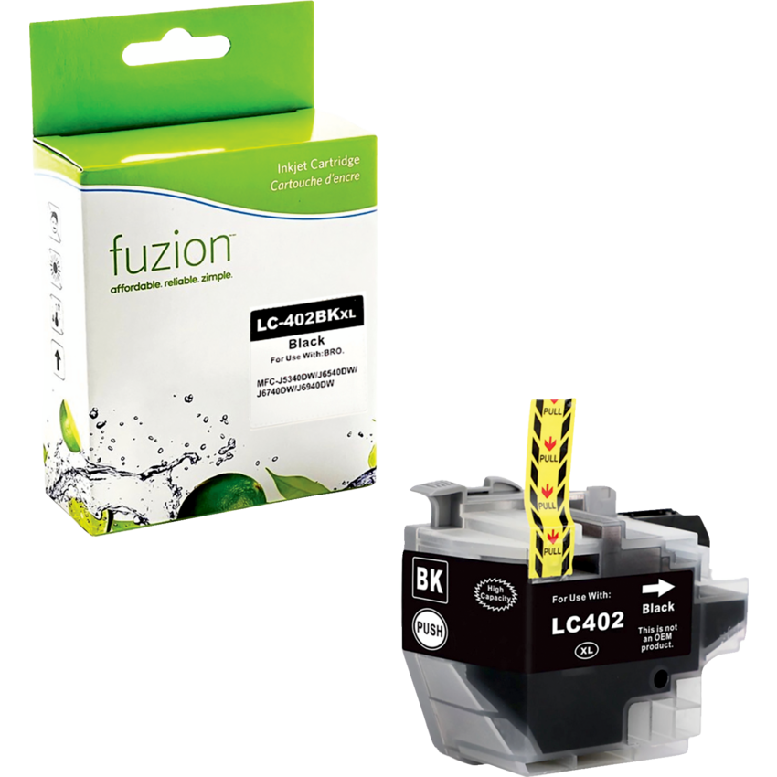 fuzion™ Compatible Inkjet Cartridge (Bro LC402XLBKS, LC402XLBK) Black