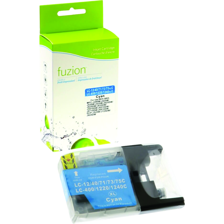 fuzion™ Compatible Inkjet Cartridge High Yield (Bro LC75C, LC-75C, LC71C, LC-71C, LC75, LC71, DPCLC75C) Cyan