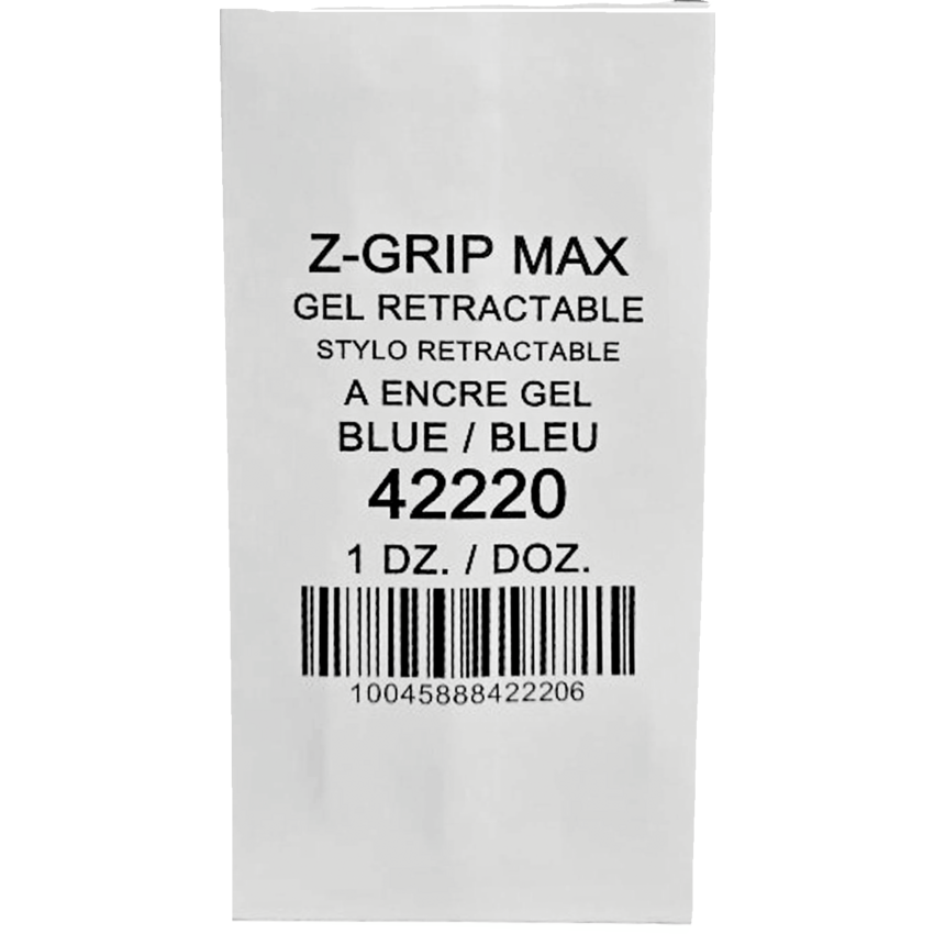 Zebra Z-Grip™ Max Gel Retractable Pen 0.7 mm Blue 12/box