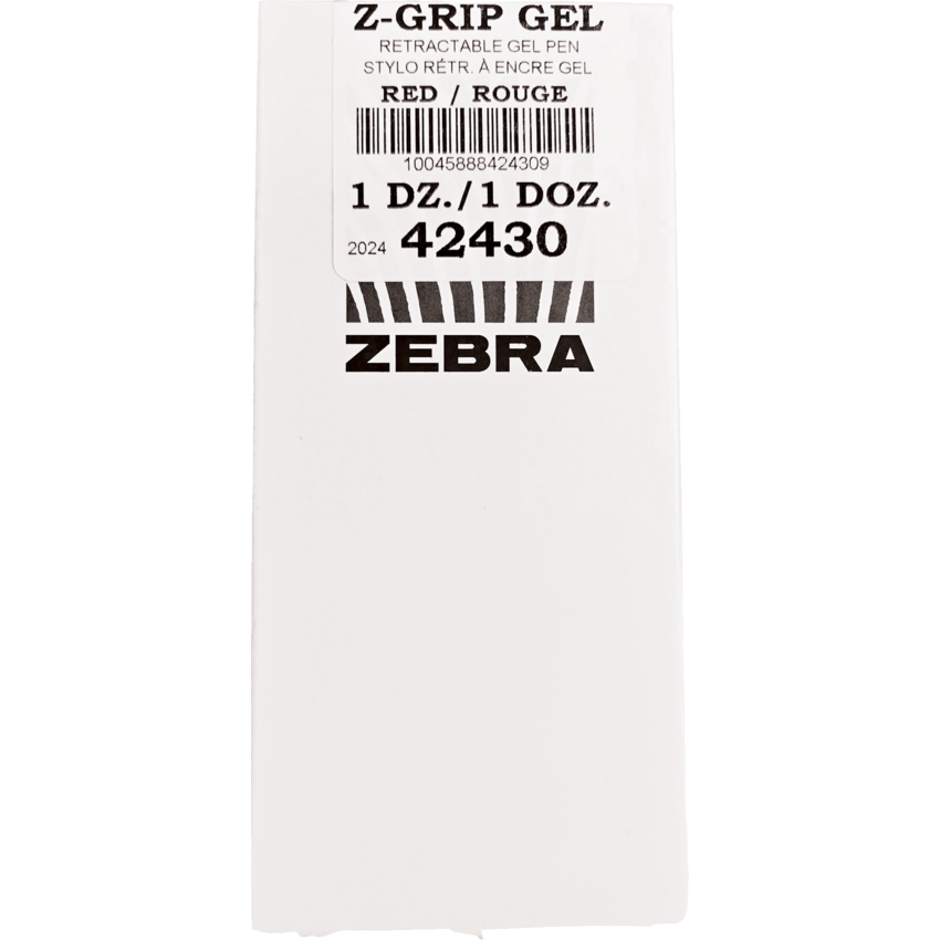 Zebra Z-Grip™ Retractable Gel Pens 0.7 mm Red 12/box