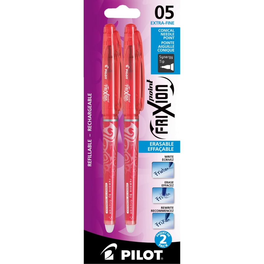 Pilot® FriXion® Point Erasable Gel Pen 0.5mm Red 2/pkg