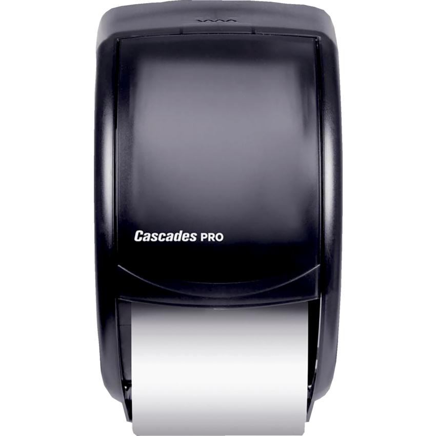 Cascades Pro® San Jamar Double Roll Bathroom Tissue Dispenser 7-3/10" x 7" x 13" Grey