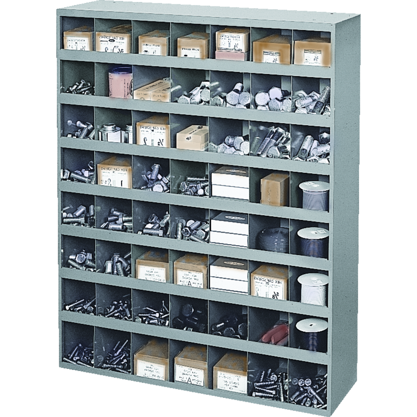 Durham MFG® Storage Bin Cabinet 56 Bin 33-3/4"W x 12"D x 42"H Grey