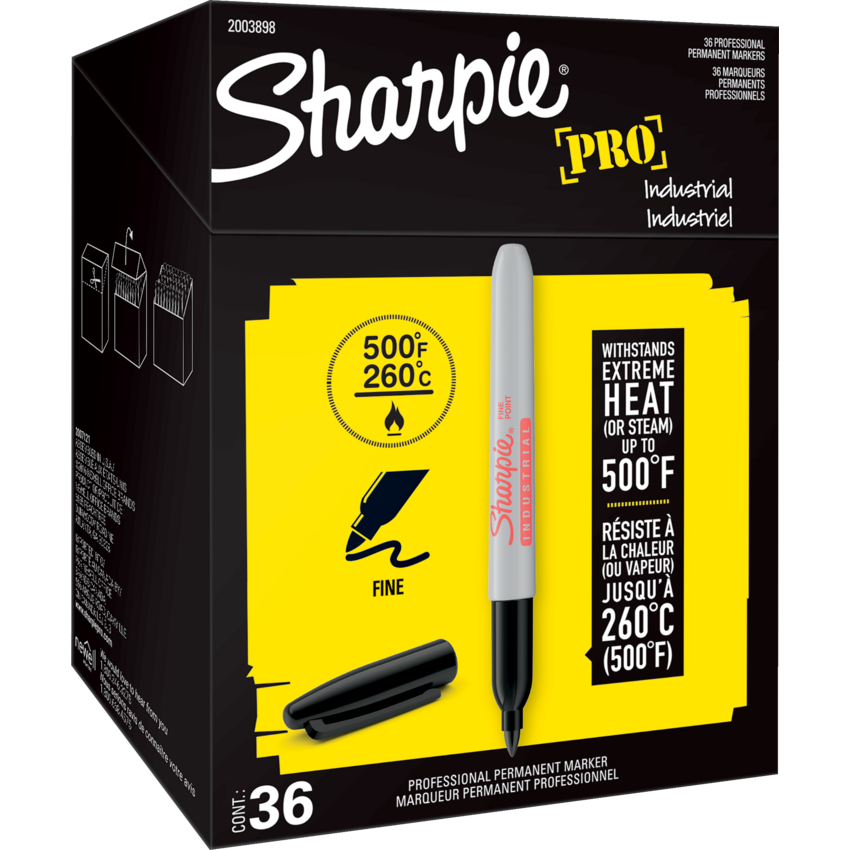 Sharpie® Industrial Permanent Markers Black 36/box
