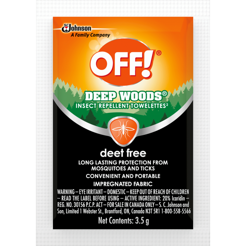 OFF!® Deep Woods® Insect Repellent Wipes 10 sheets/box