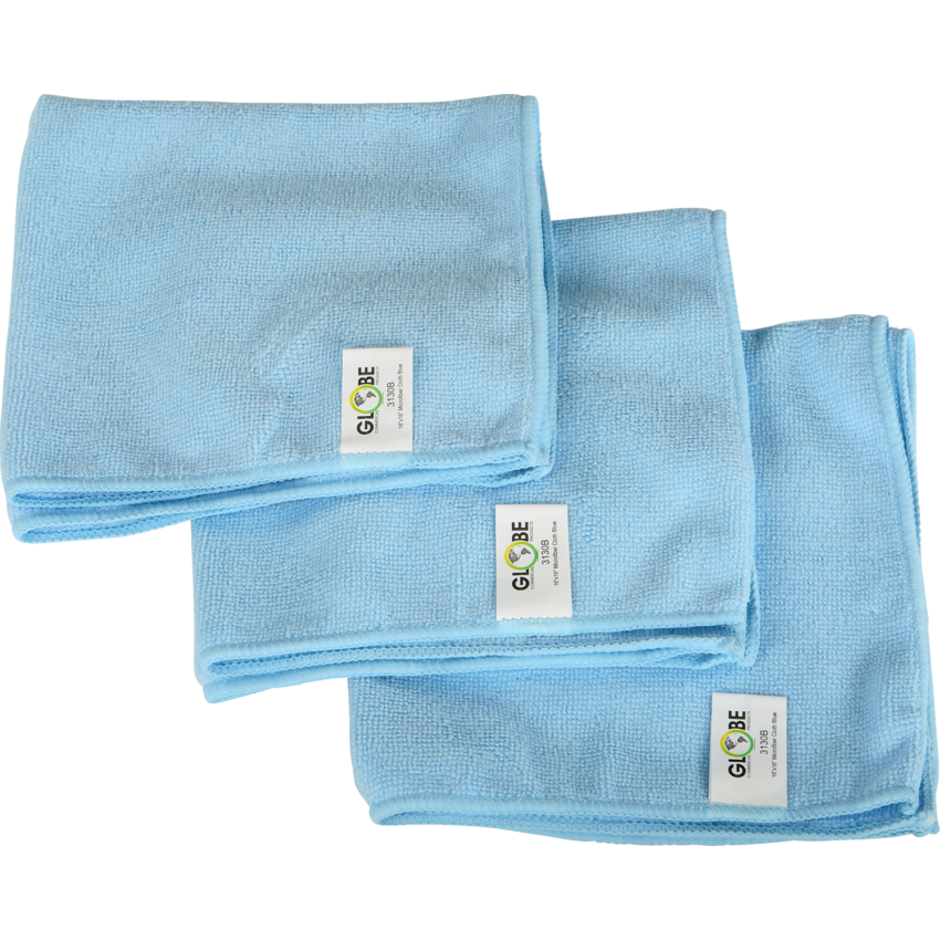Globe™ Microfibre Cloth 14" x 14" Blue 10/pkg