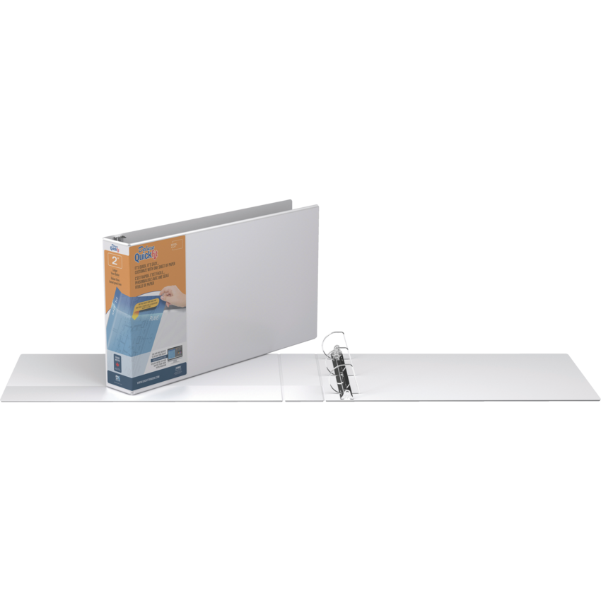 Davis Group Deluxe QuickFit® Heavy Duty Spreadsheet View D-Ring Binders 2", White