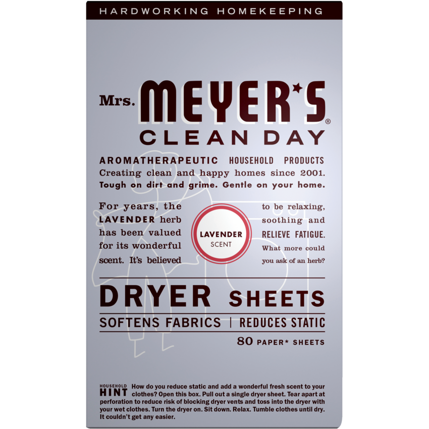 Mrs. Meyer's® Clean Day Dryer Sheets Lavender Scent 80 sheets/box